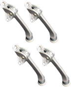 QCAA Heavy Duty Kickdown Door Stopper, Zinc Die Cast, Satin Chrome, 4 Pack by QCAAHardware