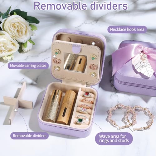 jewelry box travel jewelry case organizer (purple / no letter)