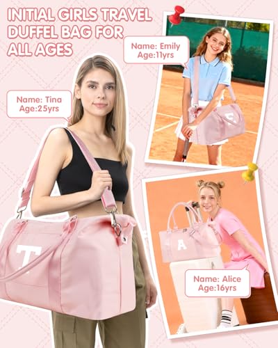 Dance Gym Duffel Bag Gifts for Girls Teen (Pink / M)