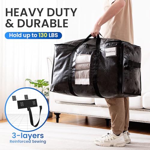 4 Pack Black Extra Large Moving Bags (Black / 4 Large)