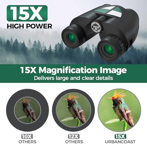 15x32 Compact Binoculars for Adults High Power with Phone Adapter
