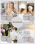 Personalized Initial Makeup Bag for Women Teen Girls (Black)