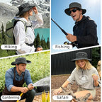 Sun Hats for Men Women Safari Hat Foldable Fishing Hat UPF 50+ Bucket Hat (1pack-dark Grey)