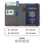 Premium Leather Passport Holder Covers Case (ELA-BLACK)