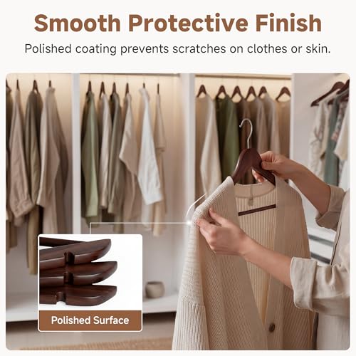 Wooden Coat Hangers (0.5"T (20 pack) / Walnut Color)