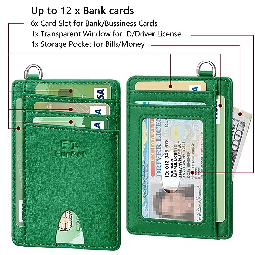 Slim Minimalist Wallet RFID Credit Card Holder for Men (small / Forest Green)