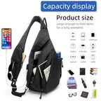 Water Proof Sling bag (Black Grid)