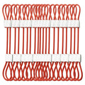 1/8"(3mm) Wire Diam Stainless Steel Cable Eyelets Loops Short Rope Lanyard Safety Tether Chain Lock with Vinyl Coated Cover, 20Pcs 6" Long Red (6 inches - 20 Pcs / Red-A)