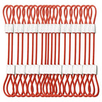 1/8"(3mm) Wire Diam Stainless Steel Cable Eyelets Loops Short Rope Lanyard Safety Tether Chain Lock with Vinyl Coated Cover, 20Pcs 6" Long Red (6 inches - 20 Pcs / Red-A)