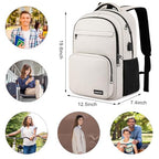 Backpack for School (Beige / 15.6 Inch)