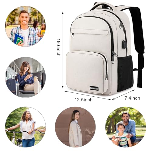 Backpack for School (Beige / 15.6 Inch)