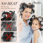 4 Sizes Self Grip Hair Rollers Set (Black)