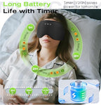 Bluetooth Sleep Headphones with 3D Eye Mask for Zero Pressure (Gloss Black)