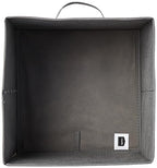Collapsible Fabric Storage Bins with Handles (White/ Light Grey Stripe / 10.5"x10.5"x11")