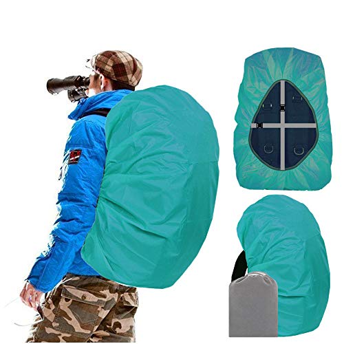 Waterproof Backpack Rain Cover for (Lake Blue / Middle (for 30-40L backpack))