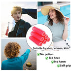 18PCS Self Grip Small Hair Curlers Heatless Roller Hair Curlers Pro Salon Hairdressing Curler DIY Curly Hairstyle Hair Rollers Tools Rat Tail Comb for Women Medium Short Hair (red)