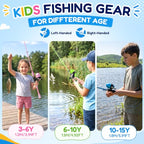 Kids Fishing Pole (Blue-Left Handed / 4.92 ft)
