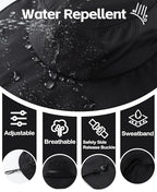 UPF50+ Mens Sun Hat Wide Brim Fishing Hat for Men Women Sun Protection Cap Portable Gardening Bucket Hat Black (One Size / Black)