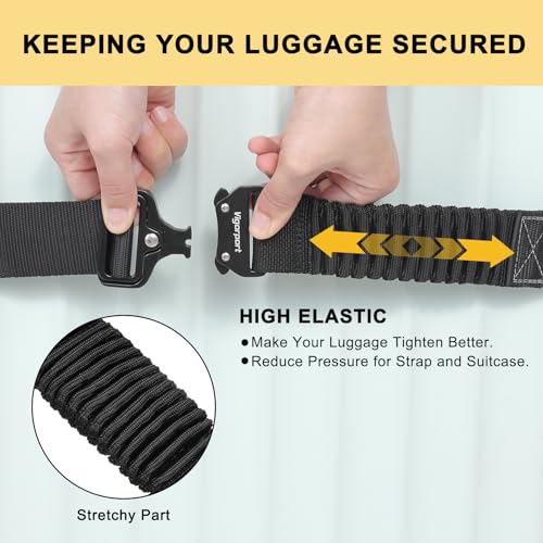 Luggage Straps for Suitcases TSA Approved Suitcase Belt (Black / 72″ L & 72″ L)