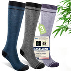 Compression Socks Women & Men (Large-X-Large / I11-3pairs (Purple&steel Blue&light Gray))