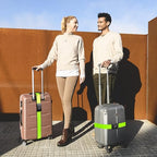 2 Pack Luggage Straps for Suitcases with TSA Lock (Apple Green)