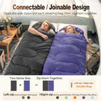 Sleeping Bag for Adults (Purple / 87"x29.5")