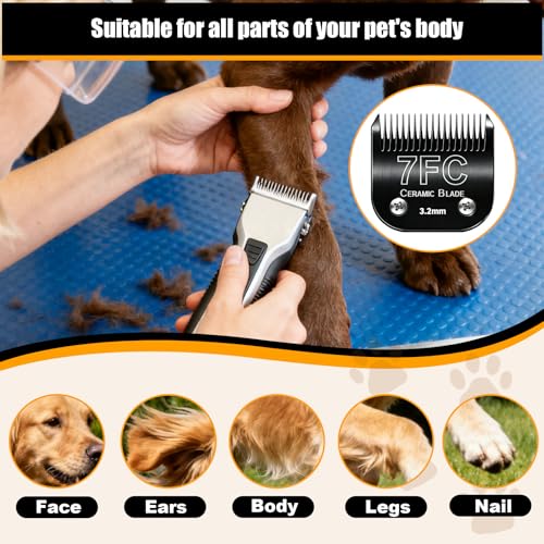 Dog Grooming Clipper Blades Replacement Compatible with Andis Dog Clipper (Black(3FC+4FC+5FC+7FC) / Black)