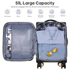 Softside Carry On Luggage 20 Inch Expandable Carry On Luggage 22x14x9 Airline Approved with Spinner Wheels & TSA Lock (Black)