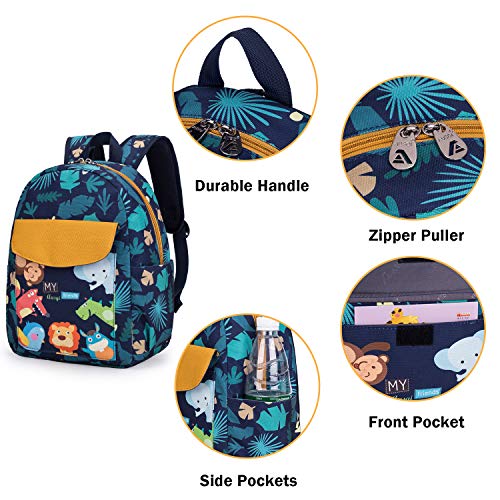 Cute Zoo Little 2d Backpack Kid Backpacks for Girls and Boys Toddler Backpack Waterproof Preschool Safety Harness Leash (Zoo)
