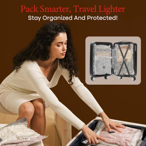 12 Pack Vacuum Bags for Travel with Rechargeable air Pump (12 Combo Travel Size)