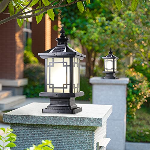 LED Solar Post Light Outdoor (Black)