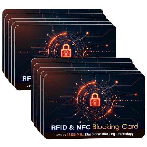 10 Pack RFID Blocking Card for Credit Debit Card (Oragne CL)