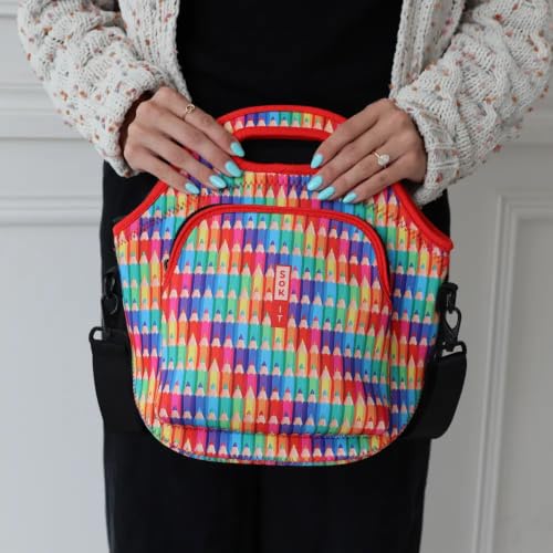 LunchTote Zippered Bag Insulated Neoprene Caddy (Work of Art / X-Large 6.5 Quart Lunch Tote)