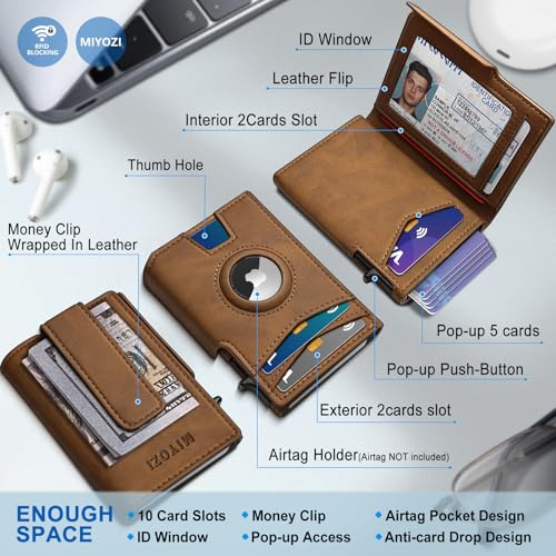 Airtag Wallet for Men (Red Brick009)