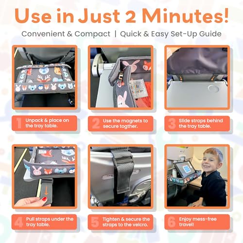 Waterproof Airplane Tray Table Cover for Kids (Gray/Multicolor)