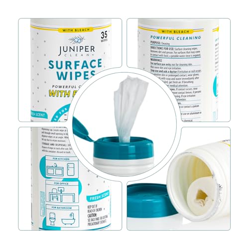 1 Pack Surface Cleaning Wipes with Bleach (35 Count (Pack of 1))