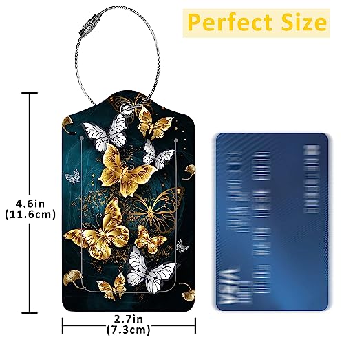 2 Pack Butterflies Luggage Tags for Suitcases (Butterflies)