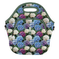 LunchTote Zippered Bag Insulated Neoprene Caddy (Hydrangea Garden / X-Large 6.5 Quart Lunch Tote)