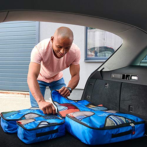 Travel Packing Cubes 5 pcs Luggage Organizer Set for Bag & Suitcase (Blue)