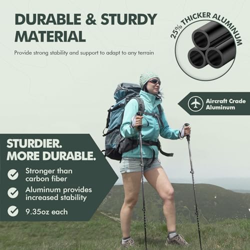 Trekking Poles 7075 Aluminum Lightweight Hiking Sticks (Dark blue)