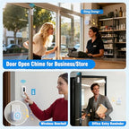 Wireless Door Bell Chimes with 1 Plug (1 Receivers, 1 Button,2 Door Chime)