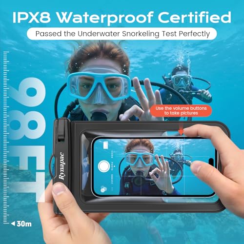 Waterproof Phone Pouch 2 Pack ([Black + Blue])