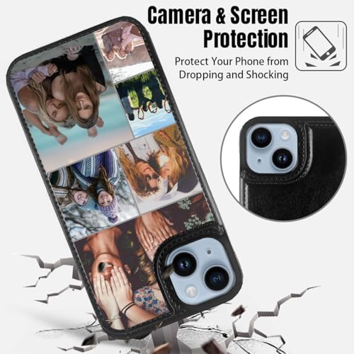 Custom Wallet Phone Case for iPhone 14 Plus (Black-C / iPhone 14 Plus)