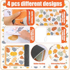 12 Pcs Fall Pumpkin Kitchen Decor Set 6 Towels 2 Kitchen Rugs (Multicolor / Multicolored Pumpkin)