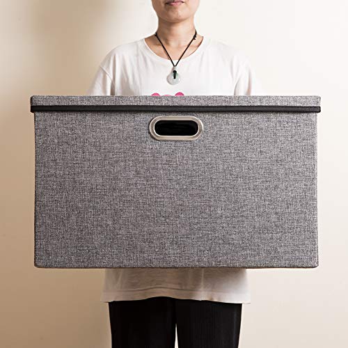 Extra Large Collapsible Storage Bins with Lids [5 (Gray / XXL (5-Pack))