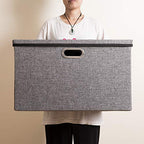 Extra Large Collapsible Storage Bins with Lids [5 (Gray / XXL (5-Pack))