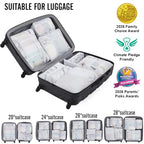 8 Set Packing Cubes for Travel Essentials (14 White Marble)