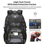 Design Laptop Backpack for Men with USB Charging Port SD803 (Gray Camo / Standard)
