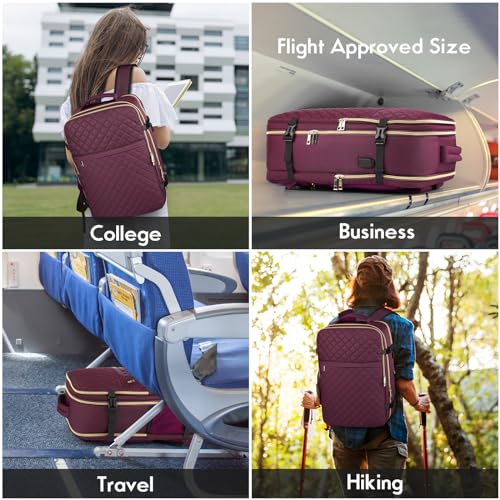 Large Travel Backpack Women (17.3 inch / Dark Purple)