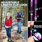 Hiking Poles 7075 Aluminum Tri (Purple (39.37''-47.24''))